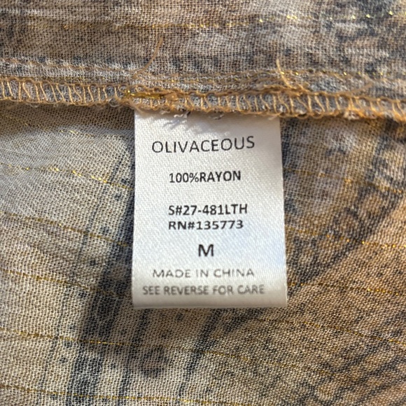 Olivaceous Bohemian Paisley V-Neck Blouse - Brown and Tan - Picture 7 of 7